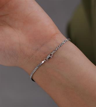 Dokulu Beyaz Altın Bileklik