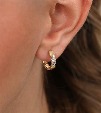 Taşlı Pul Halka Küpe