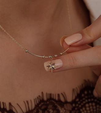 Kutup Yıldızlı Çengel Kolye