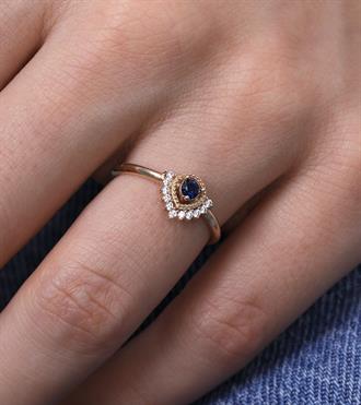 Lacivert Taşlı Nars Yüzük