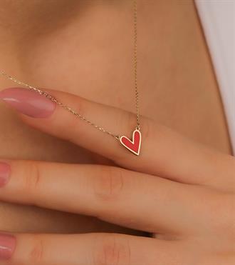 Kırmızı Kalp Kolye