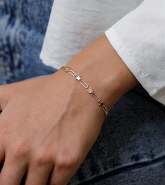 Daire ve Yıldızlı Ataç Bileklik