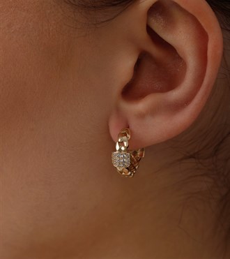 Taş Bantlı Gurmet Halka Küpe