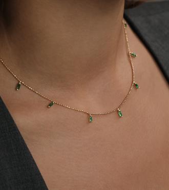 Yeşil Baget Sallantılı Kolye