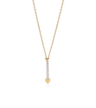 Kalpli Taşlı Ok Kolye