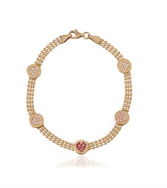 Pembe Kalp Daireli Bileklik