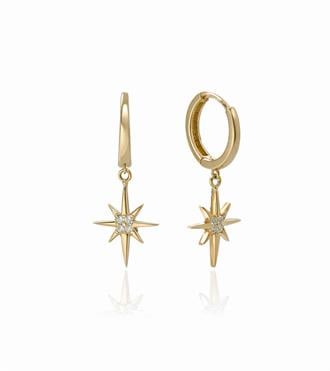 Taş Detaylı Kutup Yıldızı Küpe