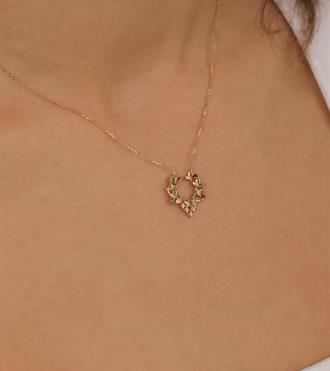 Renkli Taşlı Kalpli Kolye