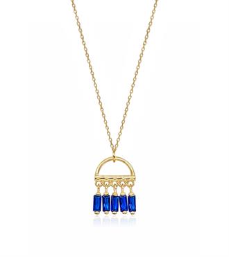 Lacivert Baget Sallantılı Kolye