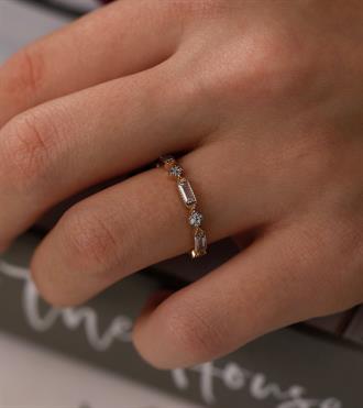 Baget ve Yonca Taşlı Yüzük