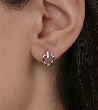 Taş Detaylı Damla Halka Küpe