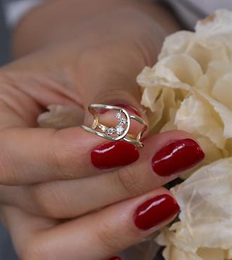 Taşlı Tasarım Geçme Yüzük