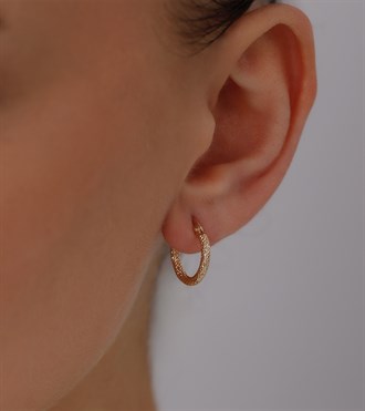 Altın Dövme Halka Küpe