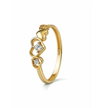 Altın Kalp Tasarım Yüzük