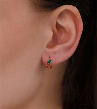 Altın Kiraz Çocuk Küpe