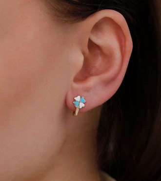 Altın Mineli Yonca Çocuk Küpe