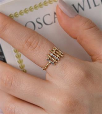 Taş Detaylı Çit Yüzük