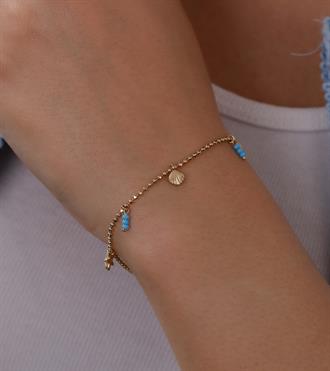 Firuze Charmlı Top Top Bileklik