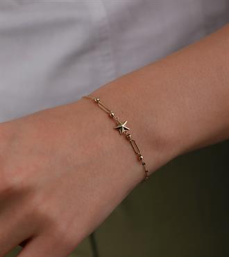 Yıldızlı Ataç Minimal Bileklik