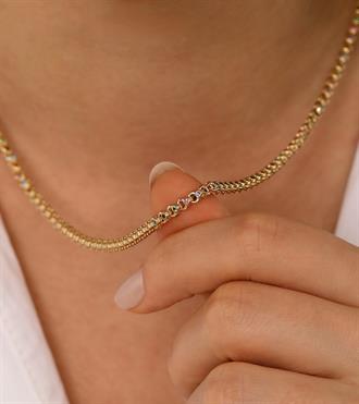 Renkli Taşlı Doç Zincir Kolye