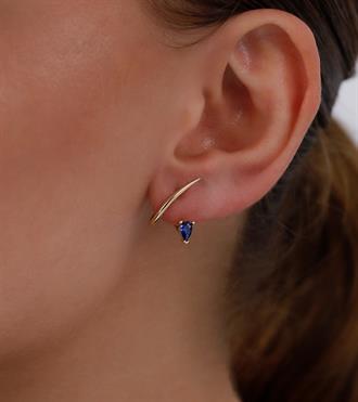 Lacivert Damla Tasarım Küpe