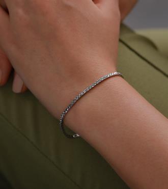 Dokulu Beyaz Altın Bileklik