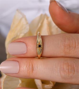 Kahve Taşlı Şövalye Yüzük