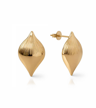 Çizgi Desenli Damla Küpe