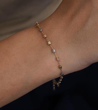 Üç Renkli Silindir Dorika Bileklik