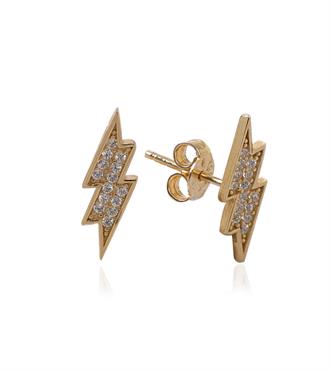 Taşlı Şimşek Vidalı Küpe