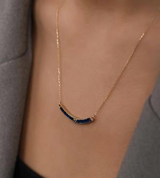 Baget Taşlı Curve Kolye