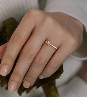 Baget Taşlı Düz Yüzük