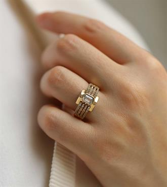 Baget Taşlı Kemer Yüzük