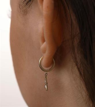 Baget Taşlı Yıldız Sallantılı Küpe