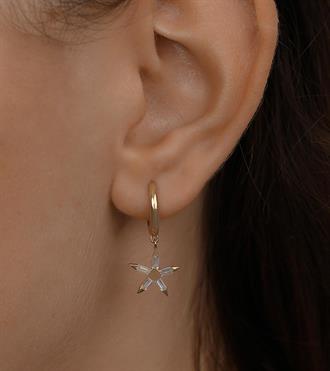 Baget Taşlı Yıldız Sallantılı Küpe