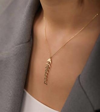 Balık Kılçığı Kolye 