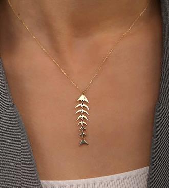 Balık Kılçığı Kolye 