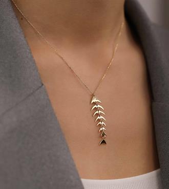 Balık Kılçığı Kolye 