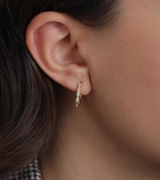 Taşlı Kemik Halka Küpe