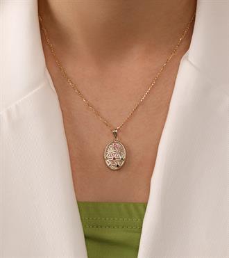 Renkli Çiçek Desen Kolye Ucu