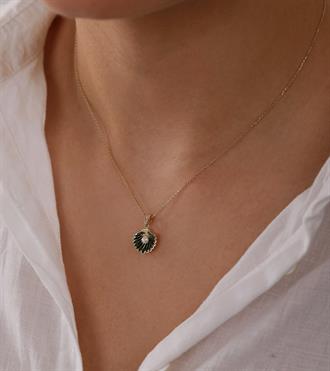 İncili Yeşil Midye Kolye