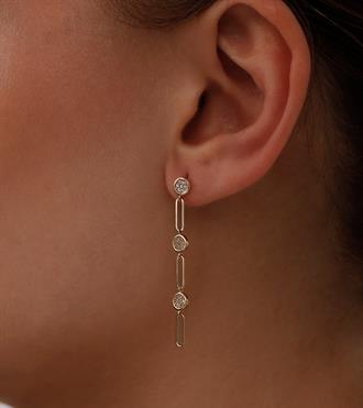 Taşlı Halka Ataç Küpe