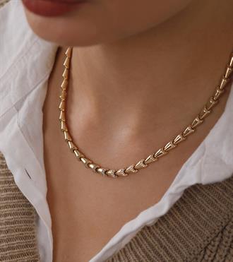 Taşlı Koni Dizilim Kolye