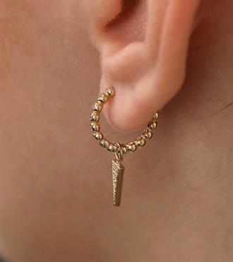 Taşlı Üçgen Sallantılı Küpe