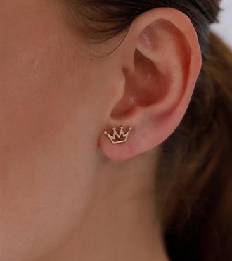 Kral Tacı Vidalı Küpe