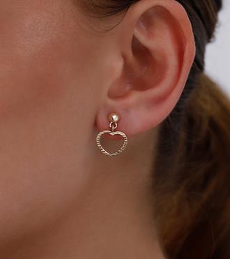 Kalp Sallantılı Vidalı Küpe