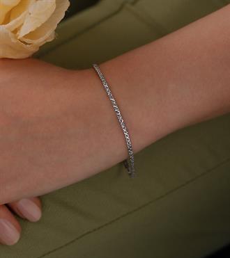 Dokulu Beyaz Altın Bileklik