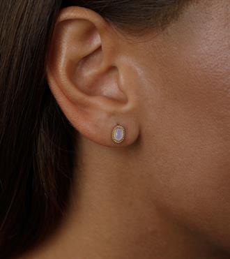 Pembe Kuvars Vidalı Küpe