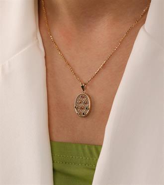 Renkli Çiçek Desen Kolye Ucu