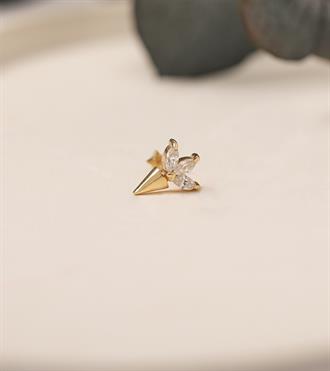 Lotuslu Koni Piercing (Tragus)